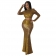 Gold O-Neck Long Sleeve Sequin Slim Fashion Women Sexy Evening Long Dress