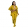 Yellow Long Sleeve Low-Cut Underwear Cotton Fashion Women Jumpsuit Dress