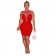 Red Sleeveless Mesh Rhinestone Women Bodycon Party Mini Dress