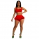 Red Halter Low-Cut Sexy Sports Feather Bodycon Short Sets