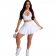 White Sleeveless Halter V-Neck Fashion Sexy Club Skirt Dress