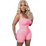 Pink Straps Sexy Women Slim Sports Dress