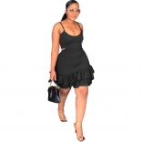 Black Halter Low-Cut Fashion Women OL Dress