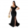 Black Low-Cut Bodycon Fashion Women Evening Long Dress
