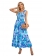 Blue Straps Printed Fashion Women Beach Street Skirt Dress