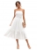 White Off-Shoulder Fashion Pleated Women Skirt Dress