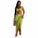 Green Straps Low-Cut Fashion Women Slit Maxi Dress