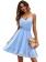Blue Casual Fresh Solid Color Drawstring Waist Up Dress