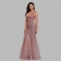 Pink Low-Cut Straps Mesh Sequin Evening Party Long Dress