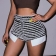 Black Women's Striped Drawstring High Waisted Sexy Shorts