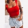Red Women Summer Fashion Pure Sexy Party Crop Tops