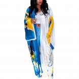 No.1 Imitation Silk Multi Print Fashion Casual Windbreaker Beach Skirt