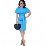 SkyBlue Women New Slim Fit Fashion Party Offical Formal OL Midi Dress