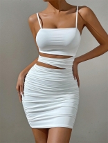 White Boat Neck Women's Fashion Sexy Club Party Slim Fit Mini Dress