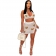 White Women's Sexy Jacquard Hollow Out Knitted Beach Skirt Fashion Short Dress Sets