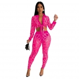 RoseRed Deep V Neck Women's Mesh Rhinestone Bodycon Knot Tops Slim Fit Sexy Jumpsuit Dress