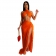Orange Women's Sexy Chest Wrapping Strap Tassel Two Piece Set Maxi Dress