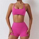 RoseRed Two Piece Yoga Bodysuit Sets Seamless Jumpsuit Sports Gym Workout