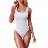 White Women Halter Low Cut Striped Bodycon Sexy Tops