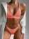 Orange Women's New Striped Bikini Small Circle Lace Up Sexy Swimwear
