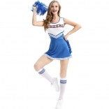 Blue sexy female cheerleading outfit