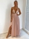 Beige Women's Strap Sequins Prom Wedding Fashion Prom Maxi Dress