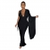 Black Fashion Women's One Shoulder Sleeves Backless Bodycons Long Dress