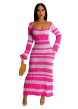 RoseRed Long Sleeve Knitted Sweater Fashion Women Midi Casual Long Dress
