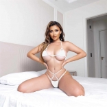 White Women's Sexy Micro Trikini Extreme Temptation Lace Up Three Point Bra Sets Erotic Babydolls