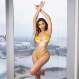 Yellow Women's Sexy Micro Trikini Extreme Temptation Lace Up Three Point Bra Sets Erotic Babydolls