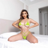 Green Women's Sexy Micro Trikini Extreme Temptation Lace Up Three Point Bra Sets Erotic Babydolls