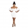 White Women's Bubble Sleeve Pleated Backless Short Dancing Mini Dress