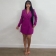 Purple Women's Long Sleeve Deep V-Neck Rhinestones Fashion Coat