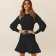 Black Women's Long Sleeve Fashion Slim Fit Sweaters Casual Mini Dress