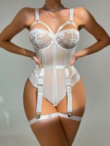 White Women's Straps Sexy Lace Bandage Erotic Lingerie
