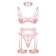 Pink Women's Embroidery Erotic Underwears Bra & Brief Sets Clothing Mesh Pellucid Sexy Senior Sexual Costumes