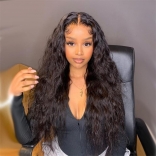 Lace black curly wig female