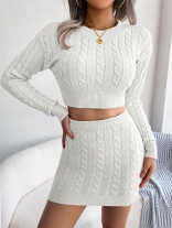 White Women's Long Sleeve V-Neck Knitted Pleated Bodycon Evening Party Mini Dress