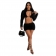 Black Women Faux Fur 3 Pieces Sets Mini Dress Sexy Party Long Sleeve Dancing Shorts Clothing