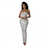 Silver Women's Off-Shoulder Sequins Bodycon Midi Dress Sexy Party Prom Long Dress Clothing