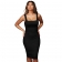Black Women's Sexy Straps Low-Cut Pleated Dress Fashion Casual Prom Party Midi Skirt Clothing