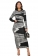 Black Women's Long Sleeve Bodycon Stripe Party Midi Dress Sexy Evening Casual Office Clothing