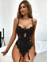 Black Women's Underwear Lingerie Chains Lace Erotic Sexy Underwire Clohthing