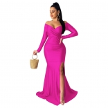 RoseRed Women's Luxury Long Dress Sexy Low-Cut Evening Party Prom Clothing