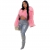 Pink Women's Feather Faux Fur Long Sleeve Fashion Short Coat Suits Tops