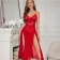Red Straps Lace V Neck See Through Sexy Erotic Gown Tracksuit Long Lingerie