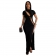 Black Short Sleeve Hollow Out Bodycons Evening Party Long Dress