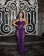 Purple Luxury Off Shoulder Hollow Velvet Straps Sexy Party Midi Dress