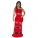 Red Halter Sleeveless Mesh Hollow Out Rhinestone Sexy Long Prom Dress