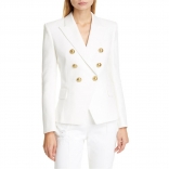 White Fashion Long Sleeve Women Casual Suit Coat